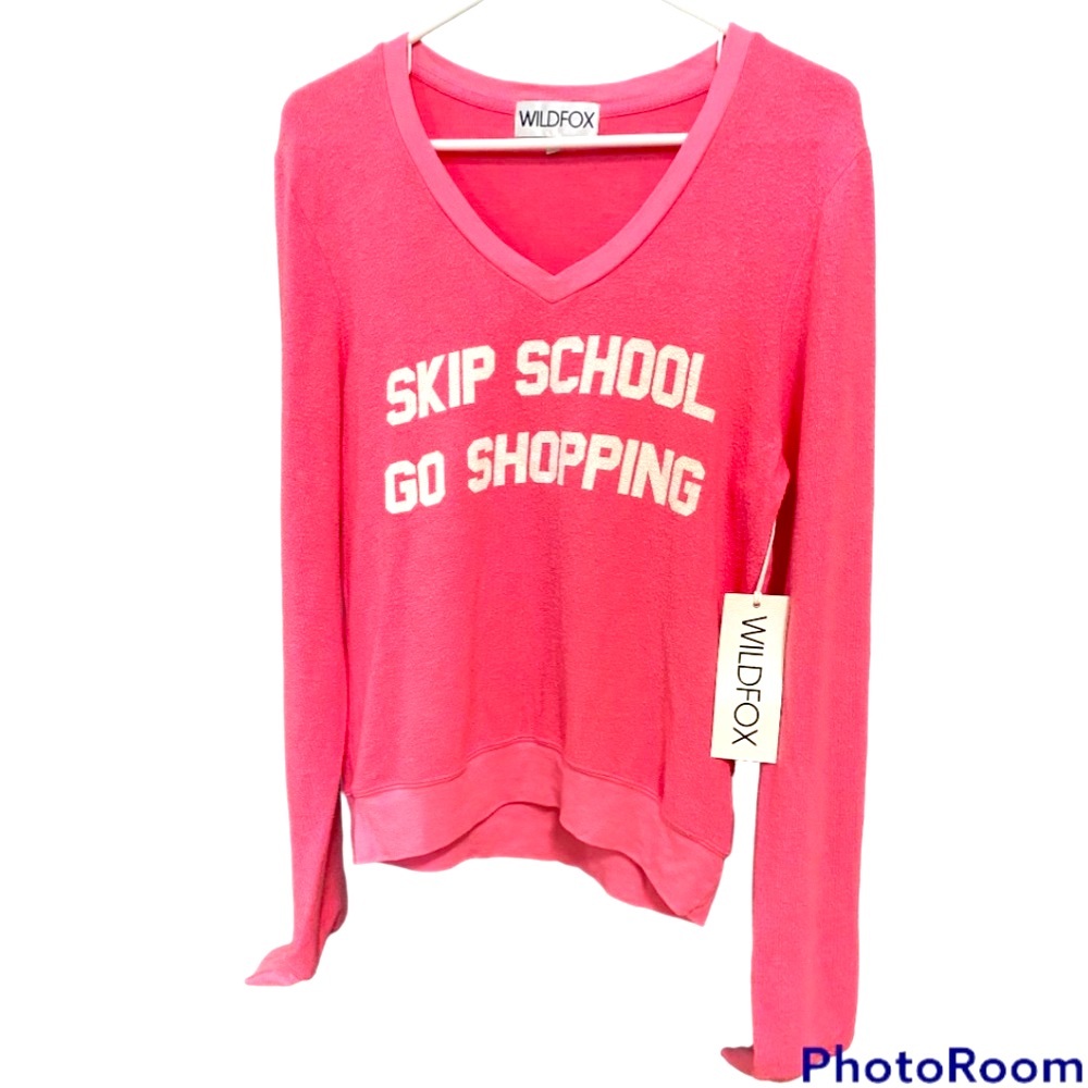 WILDFOX VTGInspired SKIP SCHOOL GO SHOPPING BBJ Knit Comfy Sweater Top